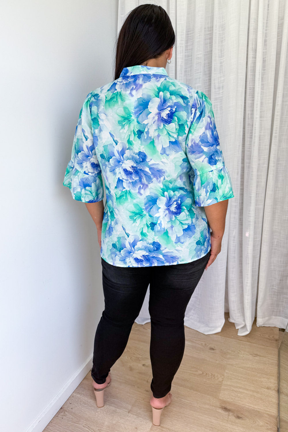 Botanic Blouse - Blue Turquoise Floral
