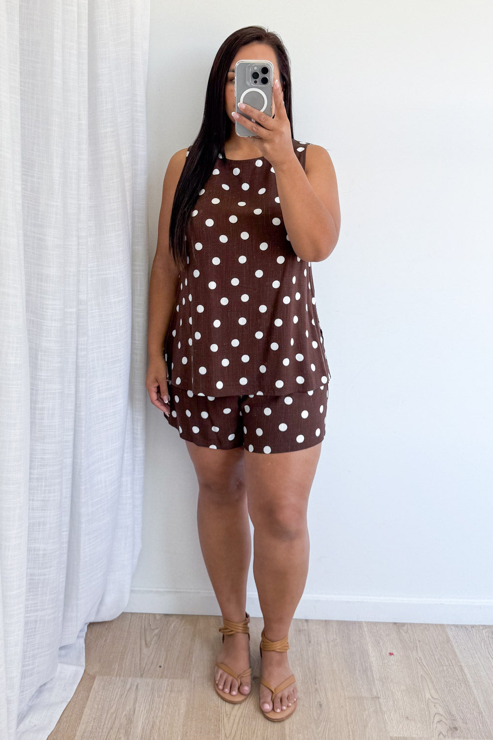 Luna Belle Shorts - Chocolate Polka Dot