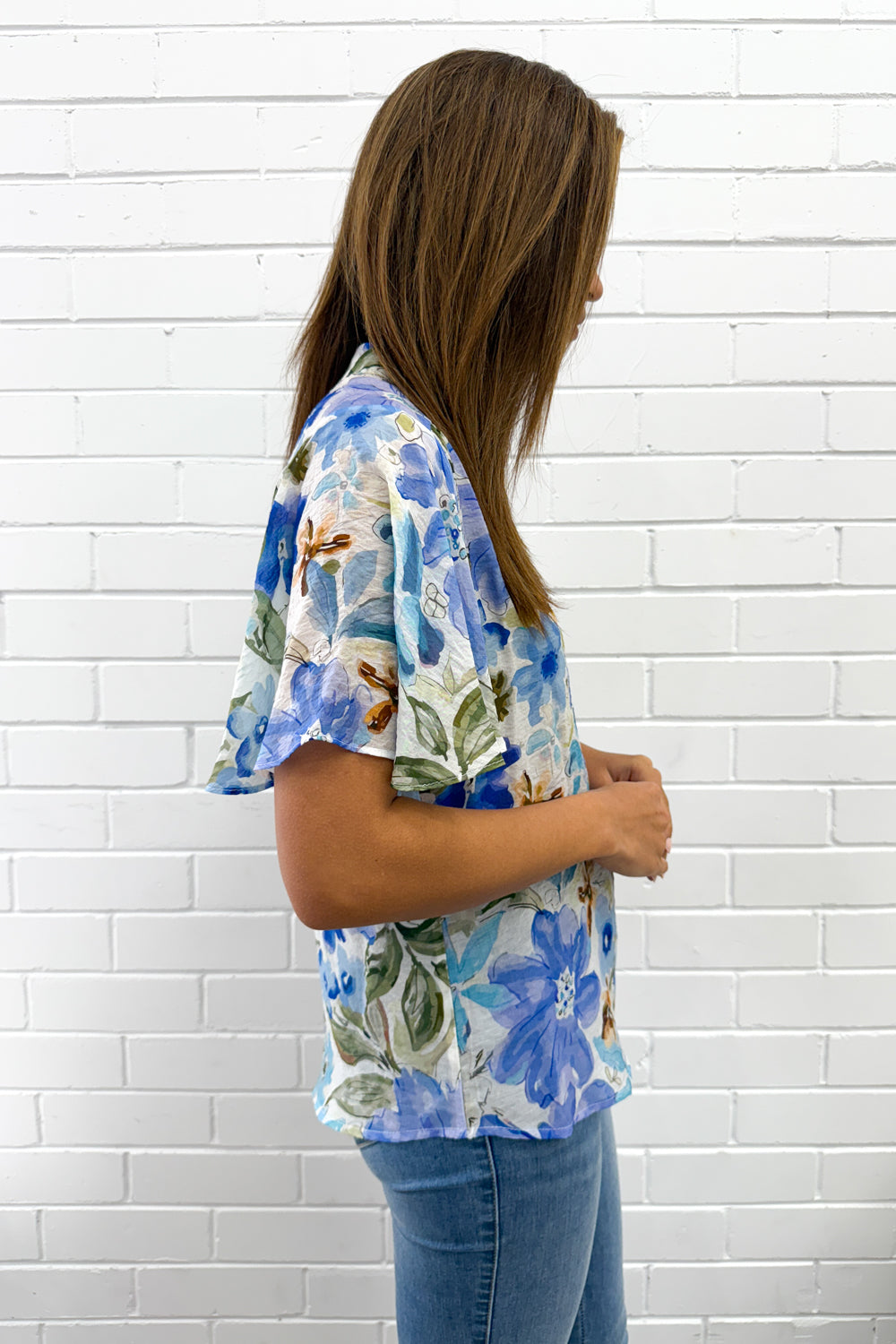 Keeley Blouse - Blue Multi Floral