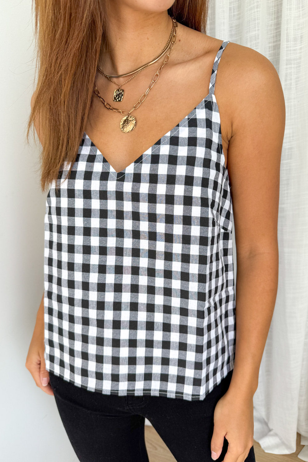 Kelsea Cami - Black Gingham