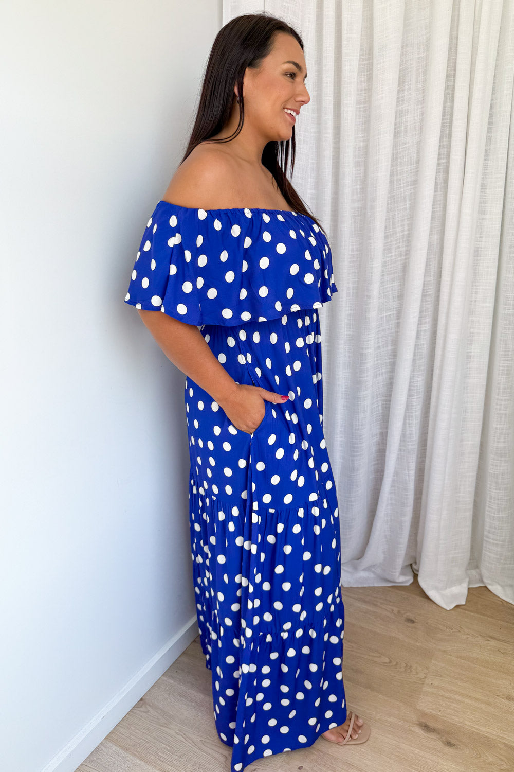 Laurella Maxi Dress - Cobalt Blue Spot