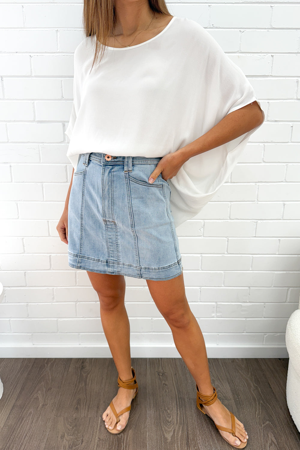 Charlie Denim Skirt - Light Denim
