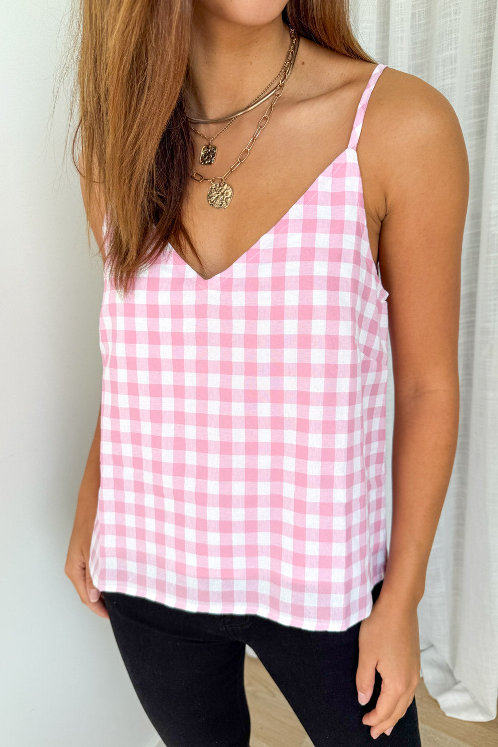 Kelsea Cami - Pink Gingham
