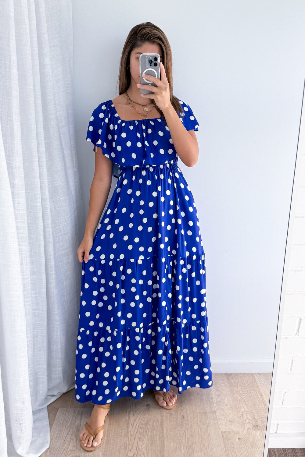Laurella Maxi Dress - Cobalt Blue Spot