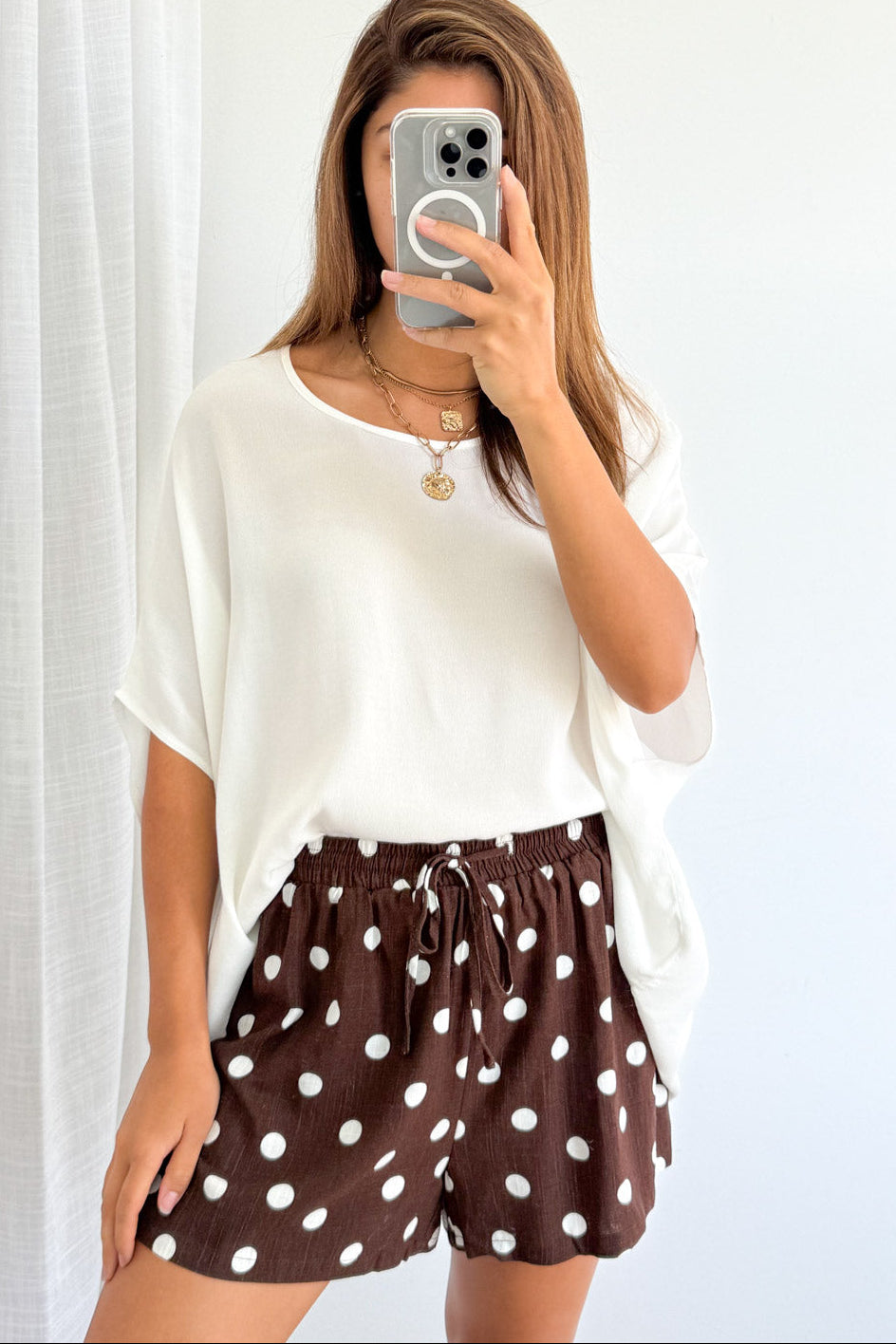 Luna Belle Shorts - Chocolate Polka Dot
