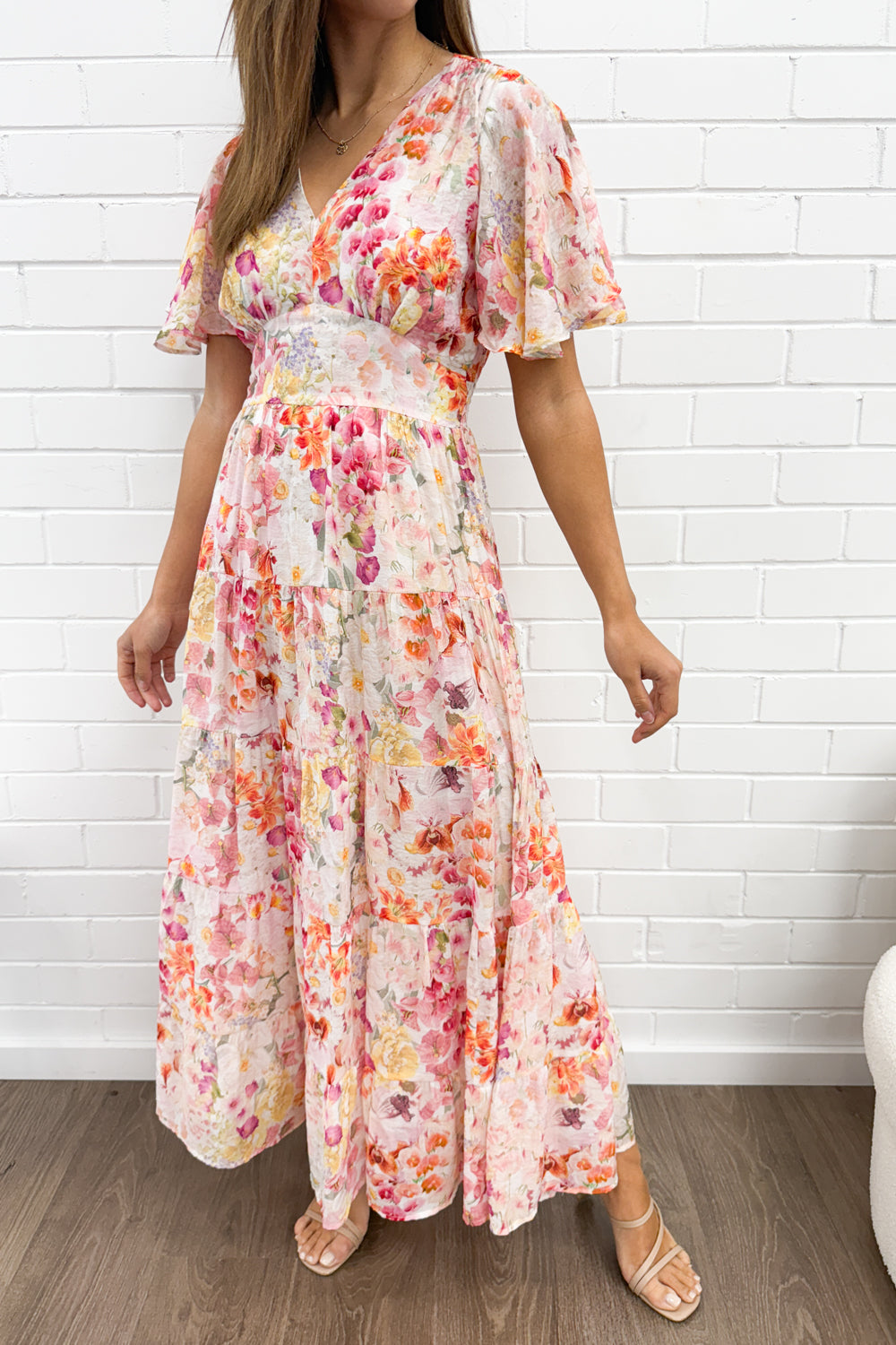Carys Dress - Blush Multi Floral