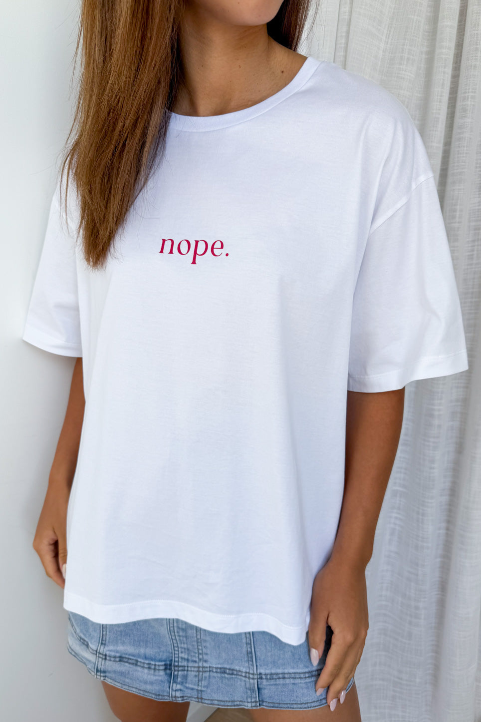 Nope Oversized Tee - White