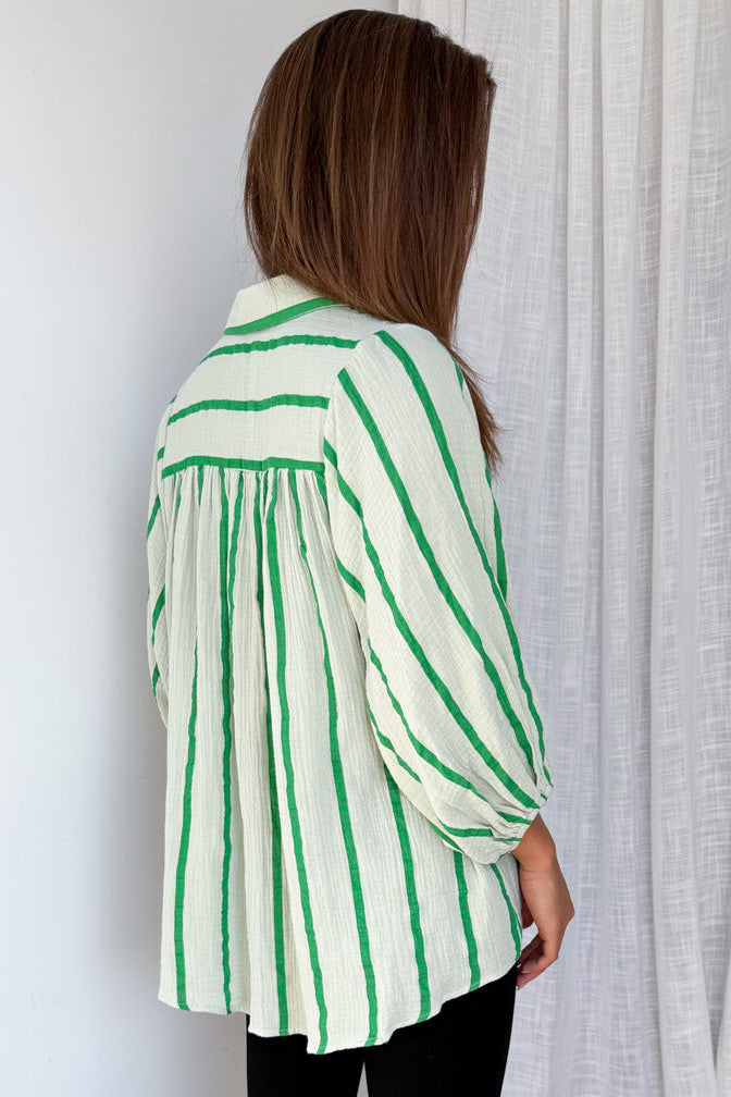 Rani Shirt - Green Stripe