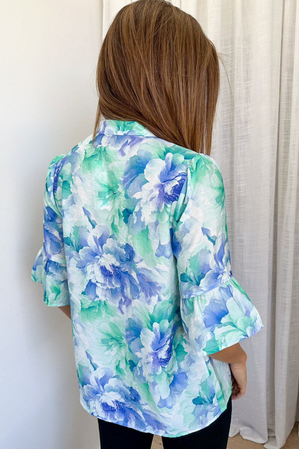 Botanic Blouse - Blue Turquoise Floral