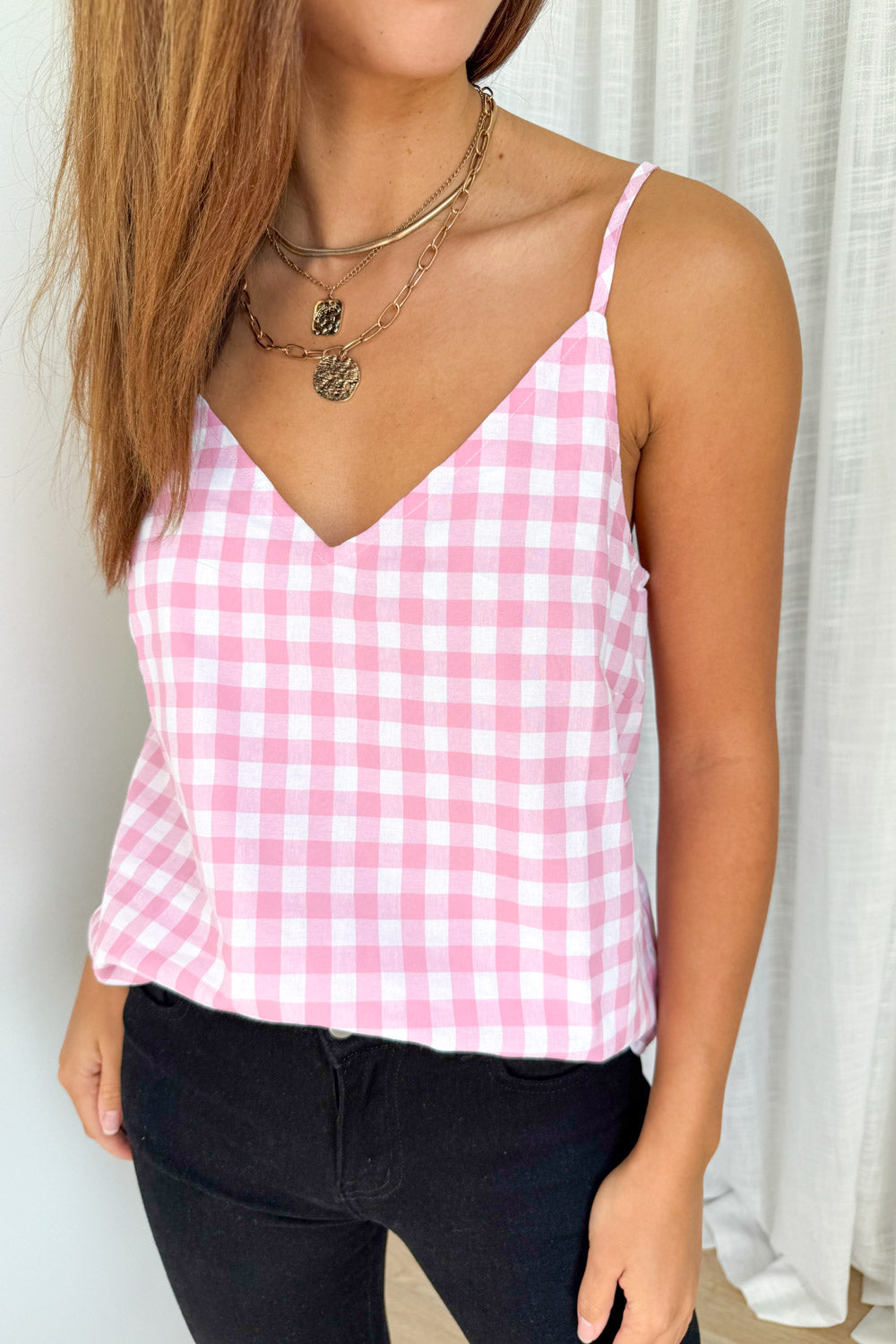 Kelsea Cami - Pink Gingham