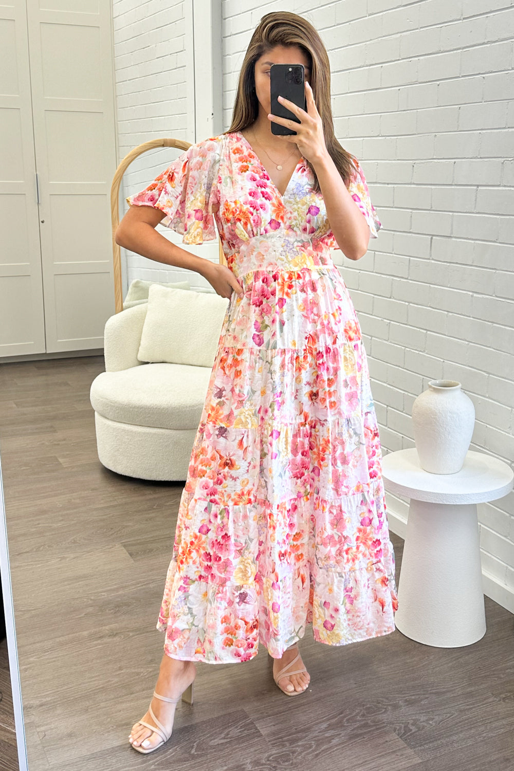 Carys Dress - Blush Multi Floral