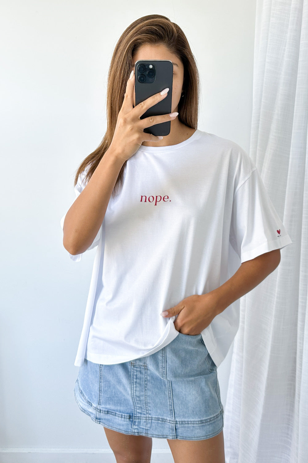 Nope Oversized Tee - White