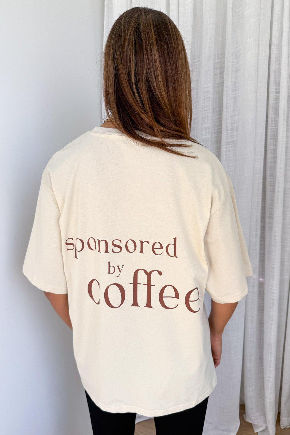 Sponsored By Coffee Oversized Tee - Beige