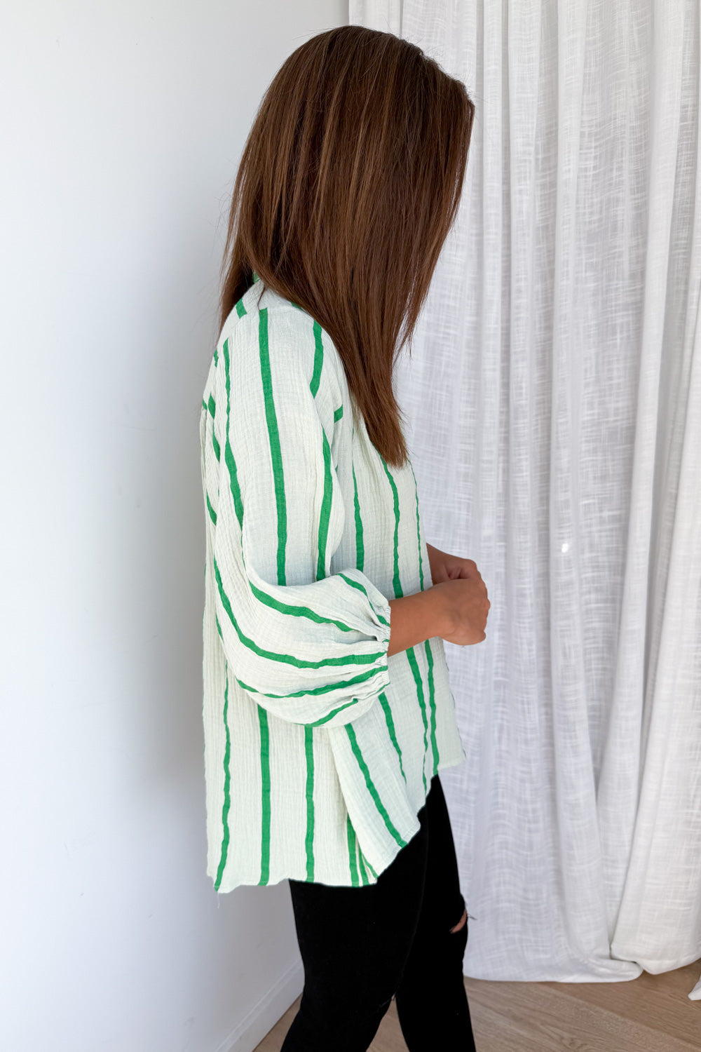 Rani Shirt - Green Stripe