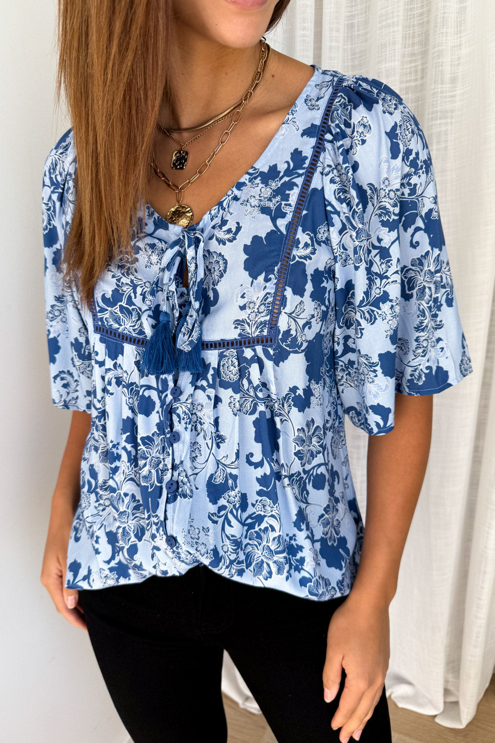 Lula Top - Blue Floral