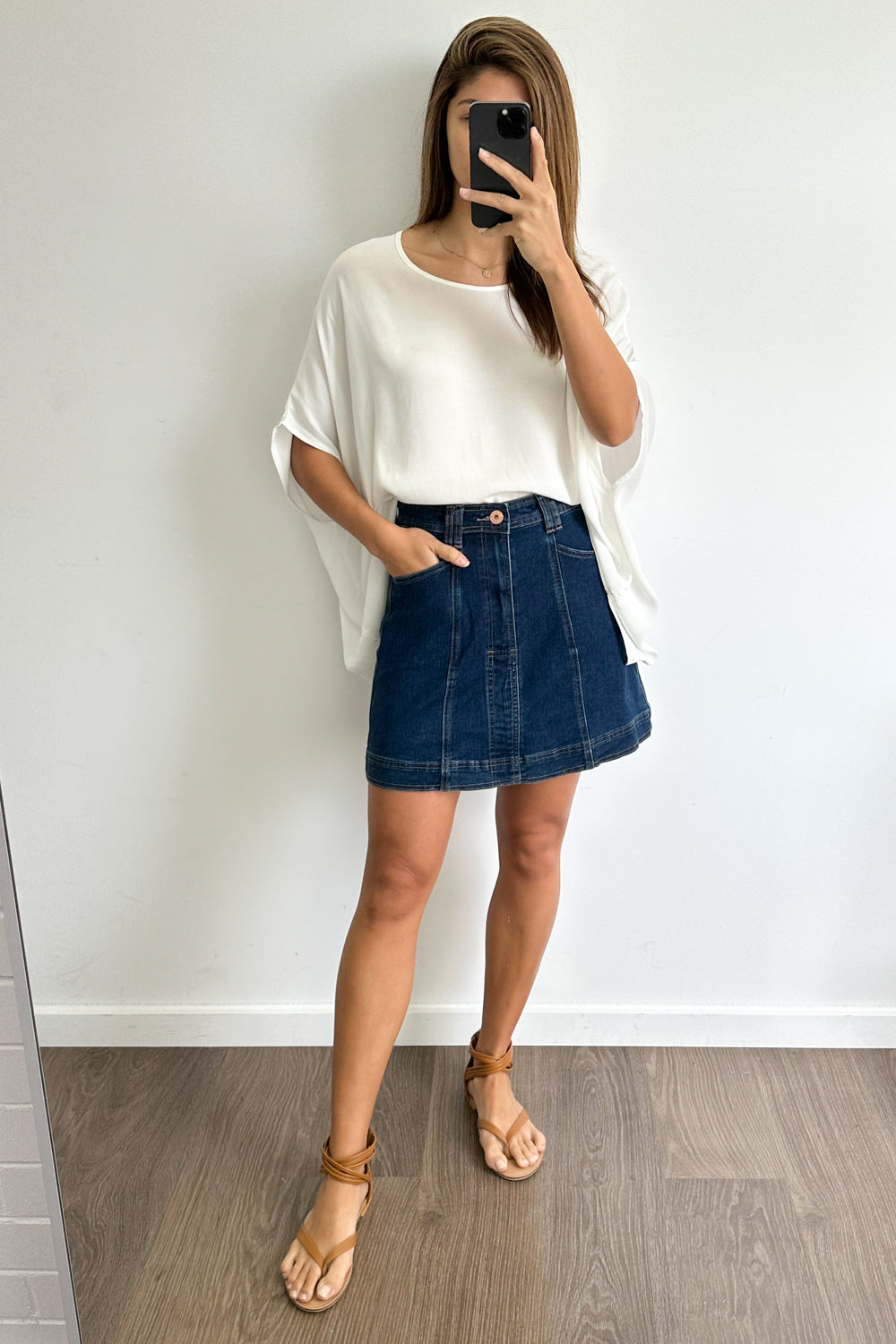 Charlie Denim Skirt - Dark Denim