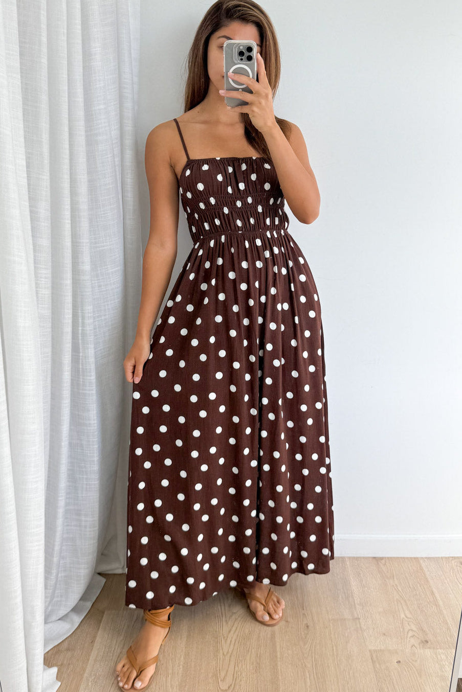 Luna Belle Dress - Chocolate Polka Dot