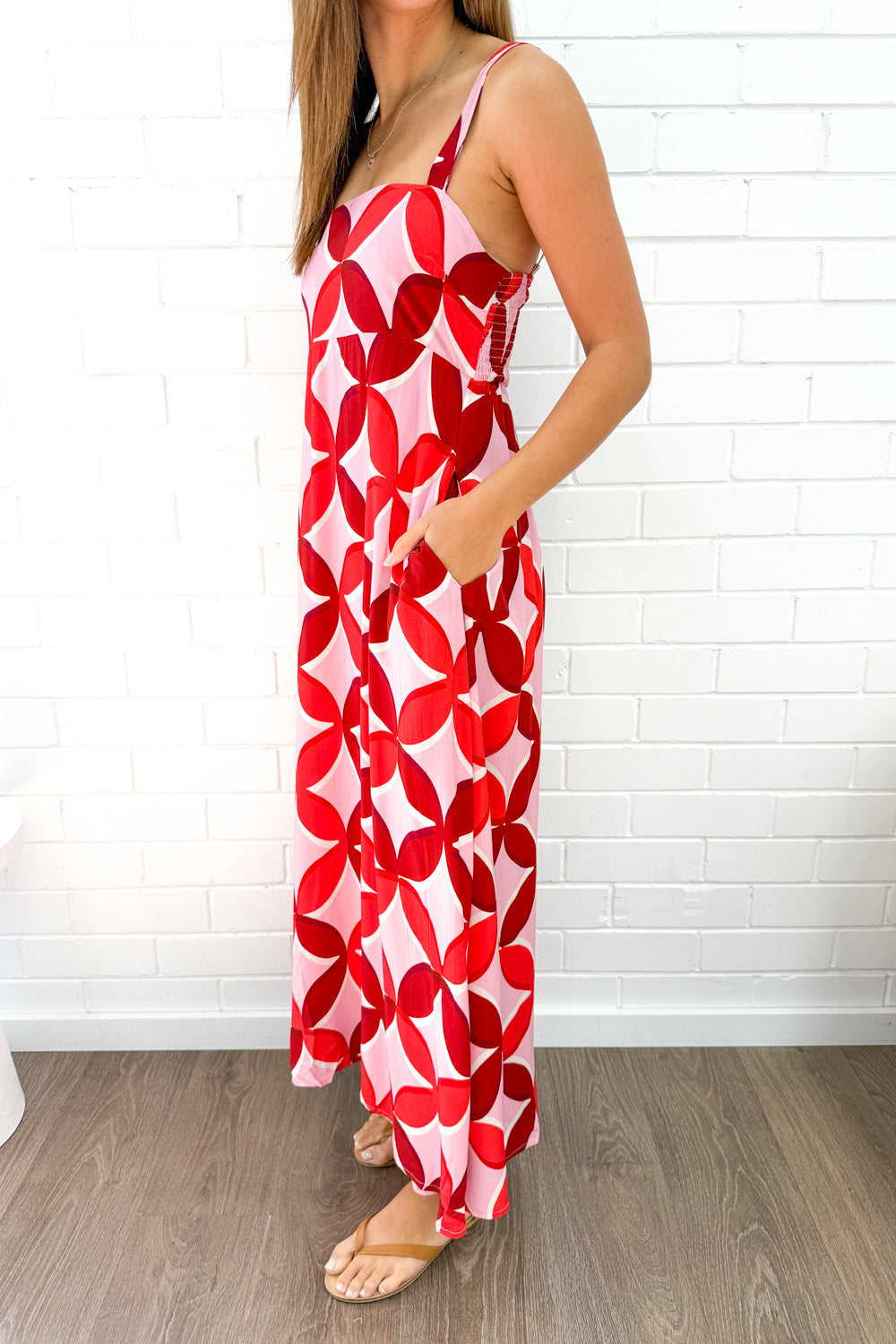 Rosanna Dress - Pink Red Print