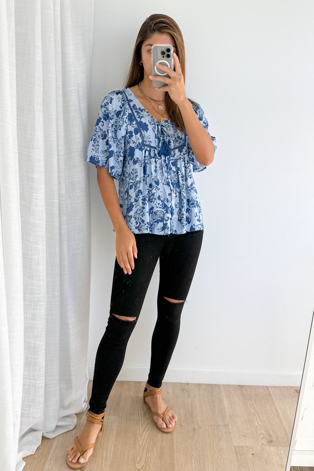 Lula Top - Blue Floral