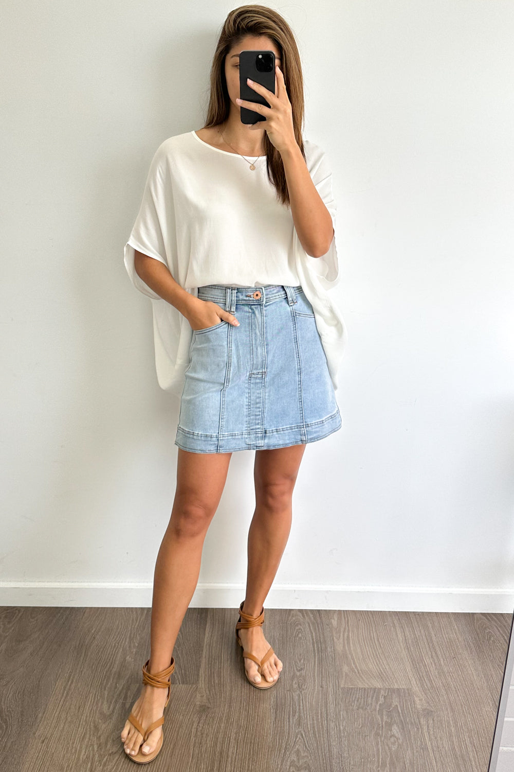 Charlie Denim Skirt - Light Denim