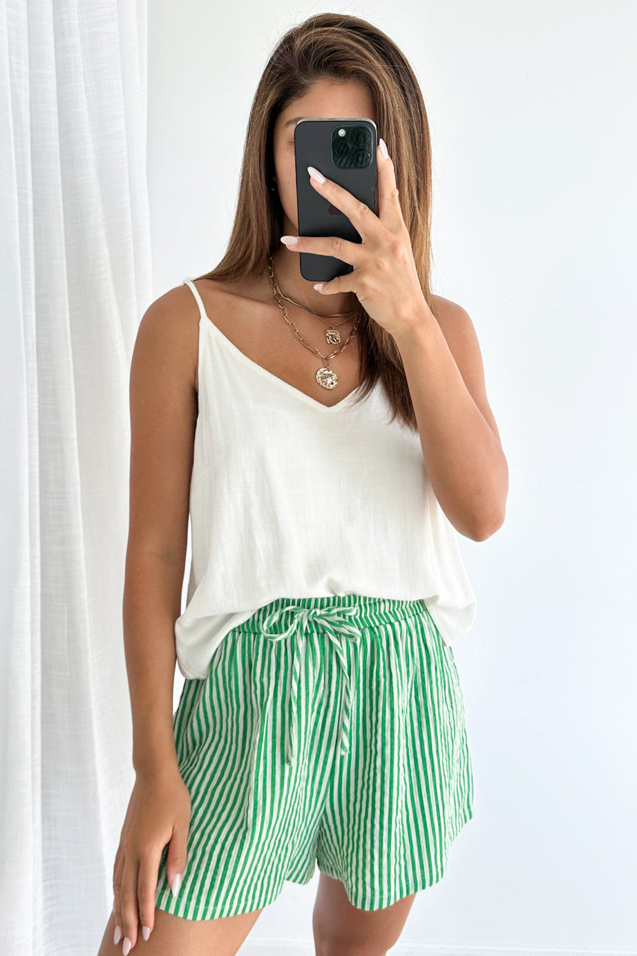 Rani Shorts - Green Stripe