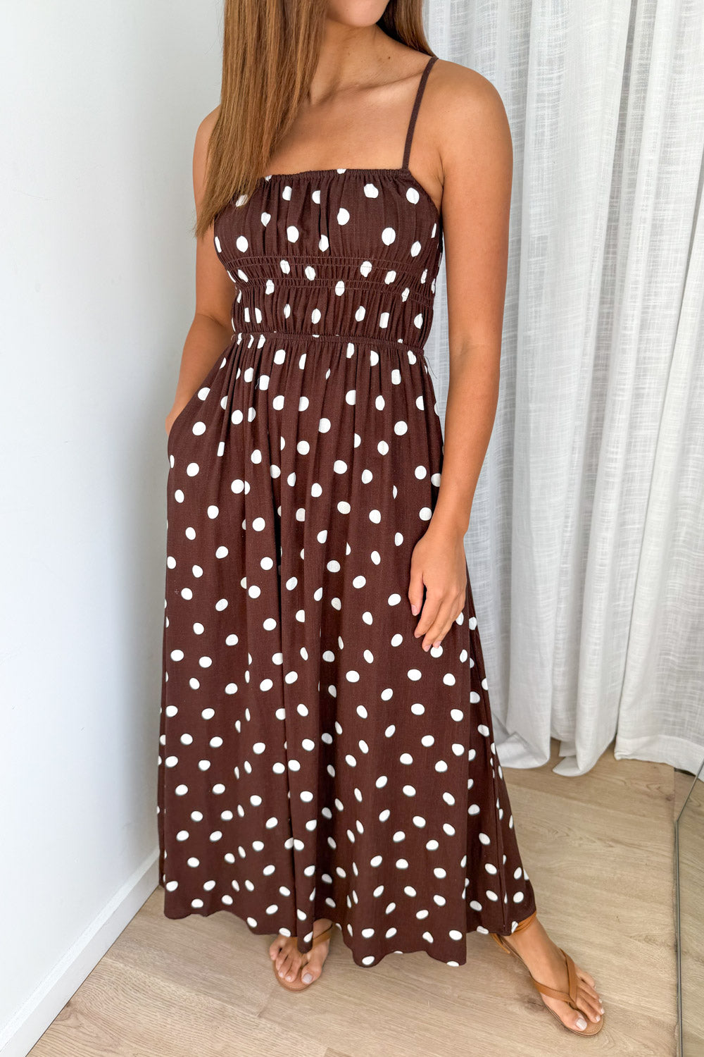 Luna Belle Dress - Chocolate Polka Dot