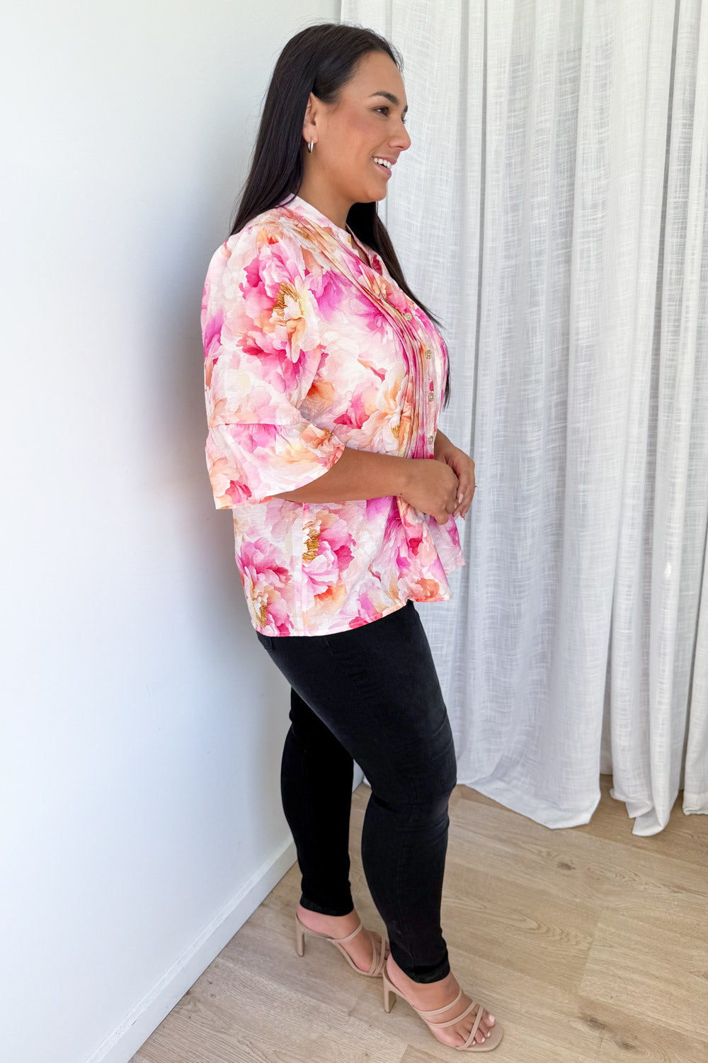 Botanic Blouse - Pink Orange Floral