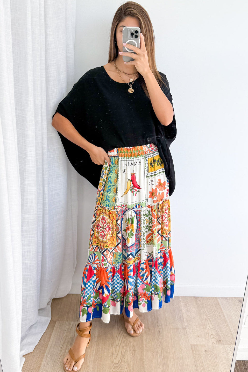 Roma Belle Skirt - Amalfi Tile Print